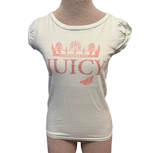 Y2K Juicy Couture Rhinestone Butterfly Blouse Size Large - Picture 1 of 4